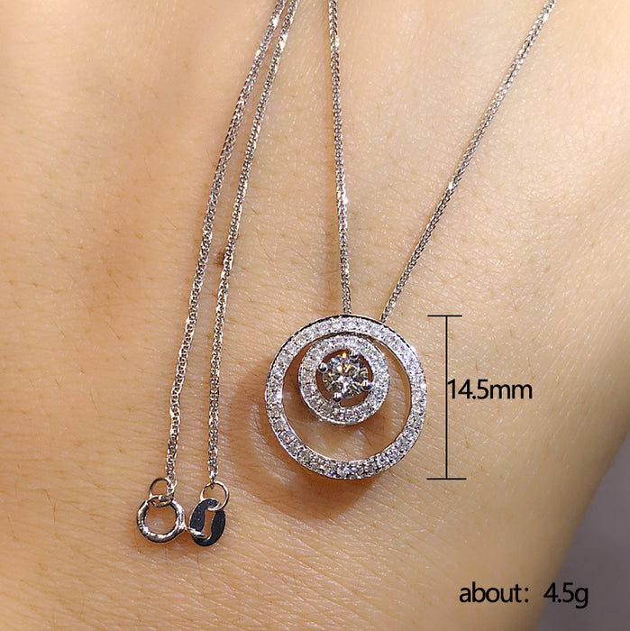 Hollow full diamond pendant necklace with ordinary chain