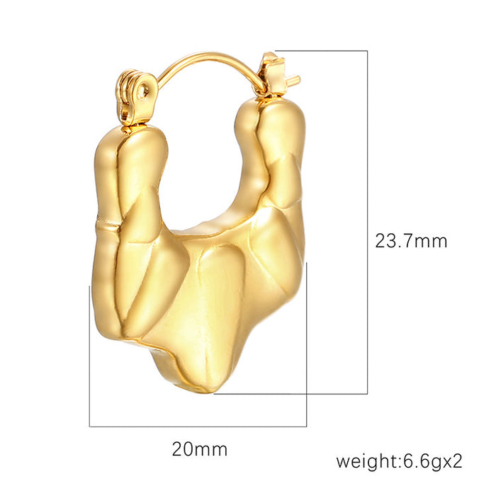 Irregular earrings simple 18K gold plated women's earrings