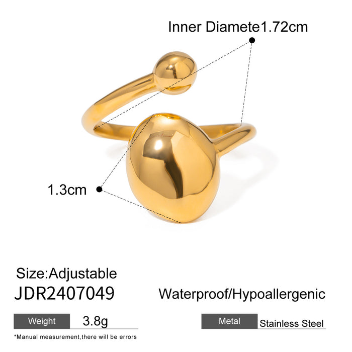 18k gold stainless steel open ring