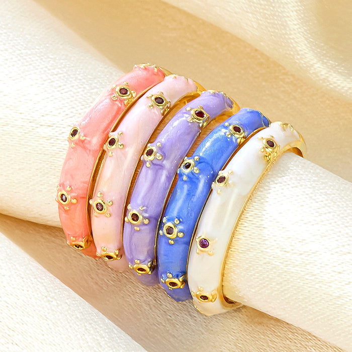 Wholesale copper dripping flower open rings