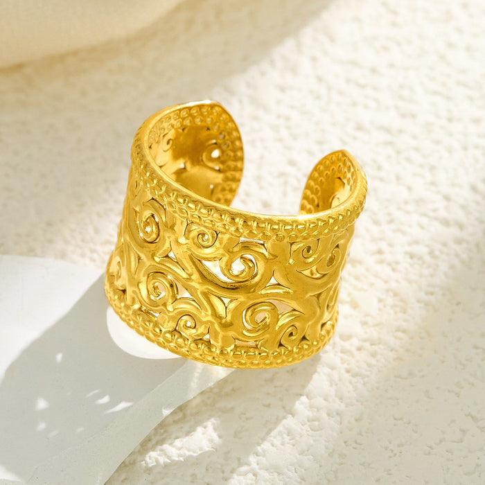 Wholesale openwork pattern extra wide opening rings