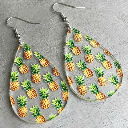 Transparent Summer Flamingo Acrylic Earrings - wallojewerly 