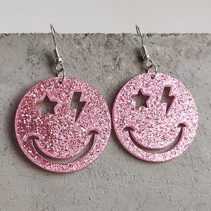 Acrylic Shiny Smiley Earrings