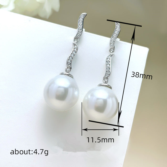 Retro imitation pearl earrings high-end internet celebrity Douyin hot earrings