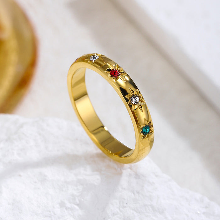 Wholesale metallic colored diamond fish scale rainbow rings - wallojewerly 