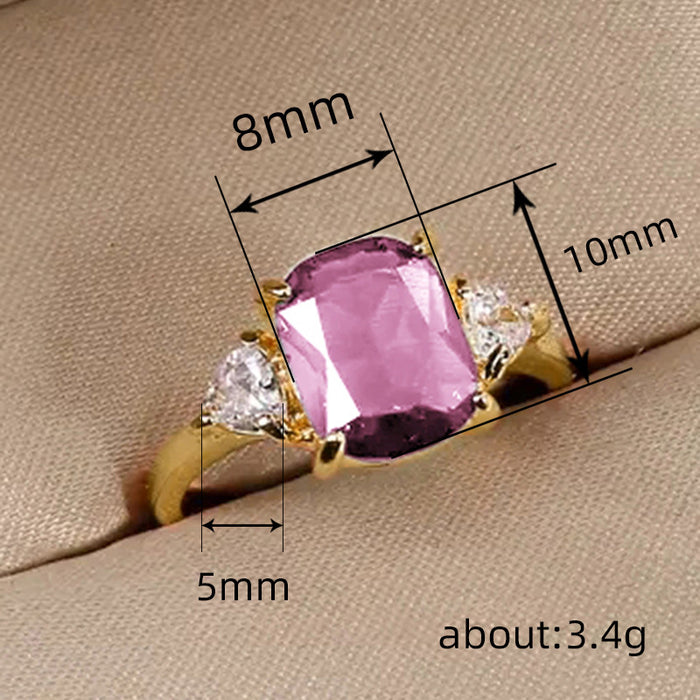 Anillo de compromiso de princesa con personalidad exagerada retro para mujer