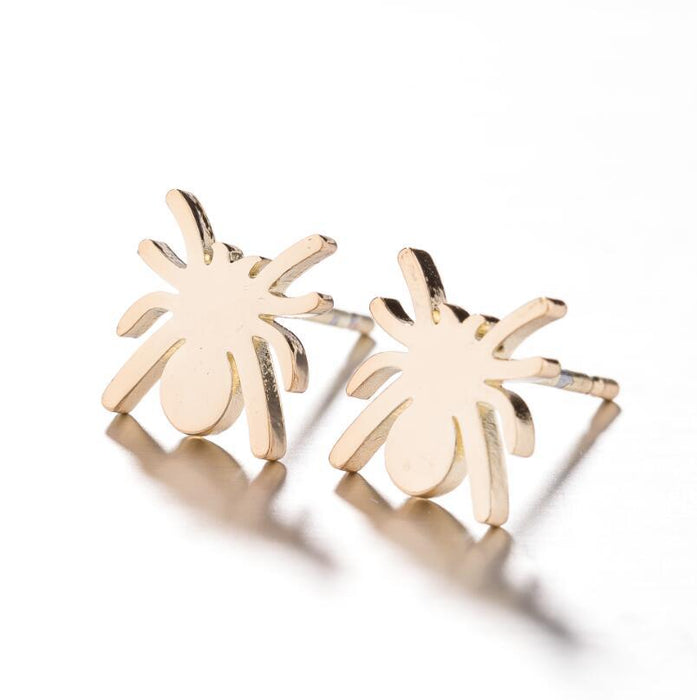 Spider Stainless Steel Stud Earrings - Hip-Hop Animal Jewelry for a Bold Look