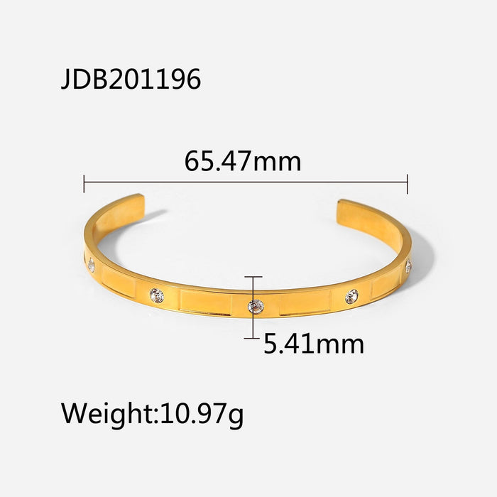 Stainless Steel Gold Plated Open Bracelet - wallojewerly 