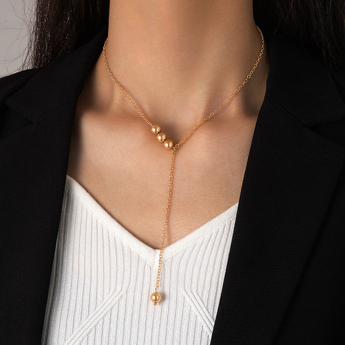 Pearl & Chain Necklace - Stretchable Minimalist Trendy Design for Women