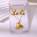 Wholesale 304 stainless steel hydraulic gold-plated earrings and necklace sets - wallojewerly 