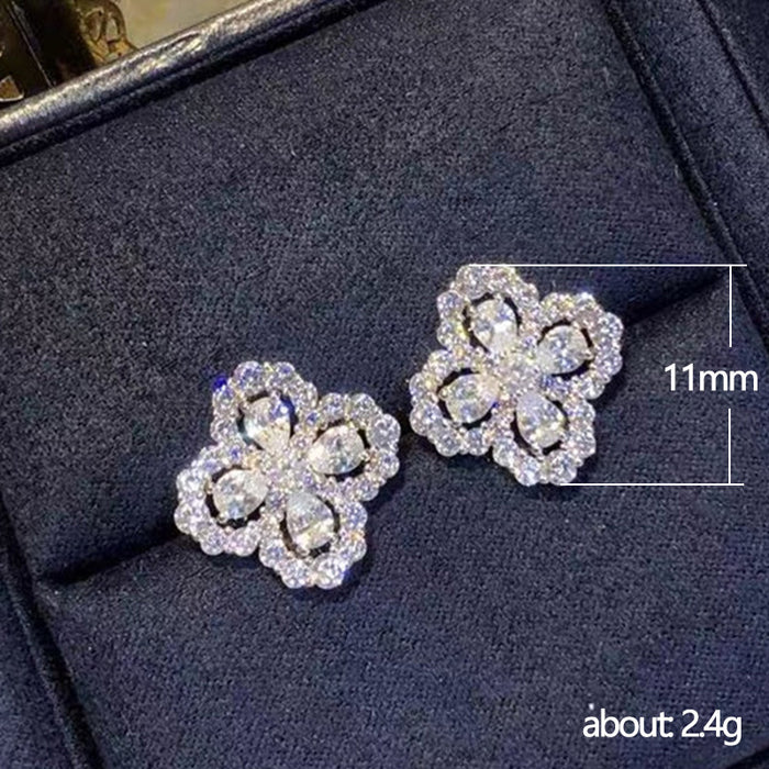 Zirconia round earrings for women