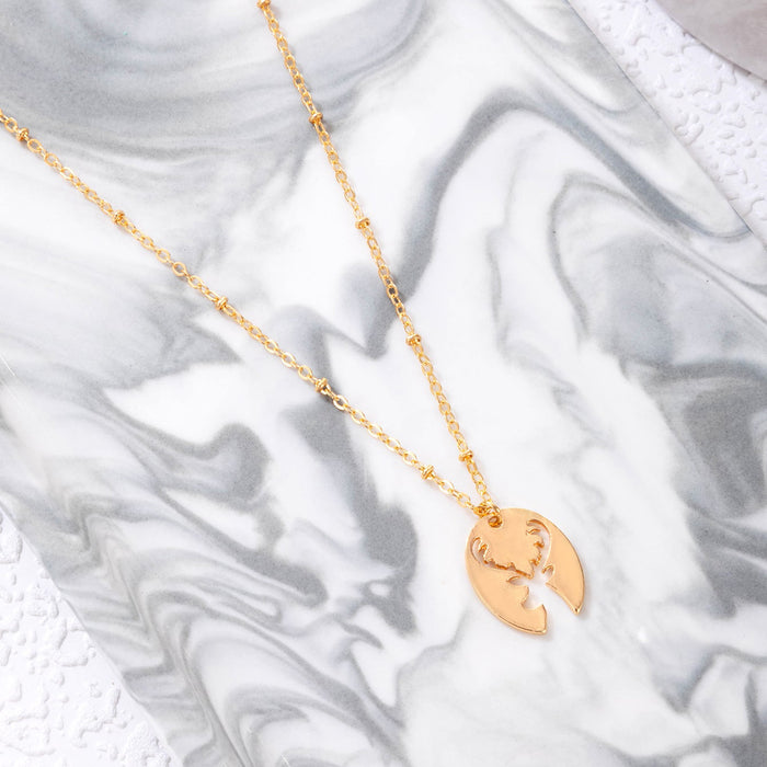 Deer Silhouette Pendant Necklace - Unique and Elegant Minimalist Design