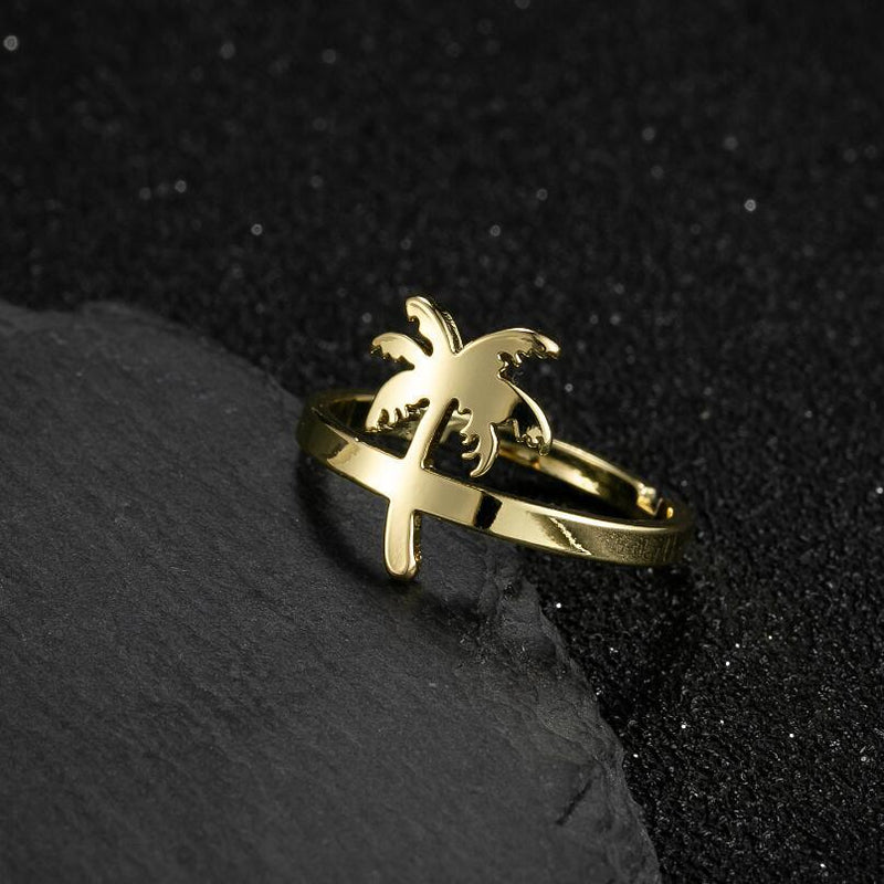 Anillo de coco creativo, anillo abierto de temperamento literario japonés y coreano al por mayor