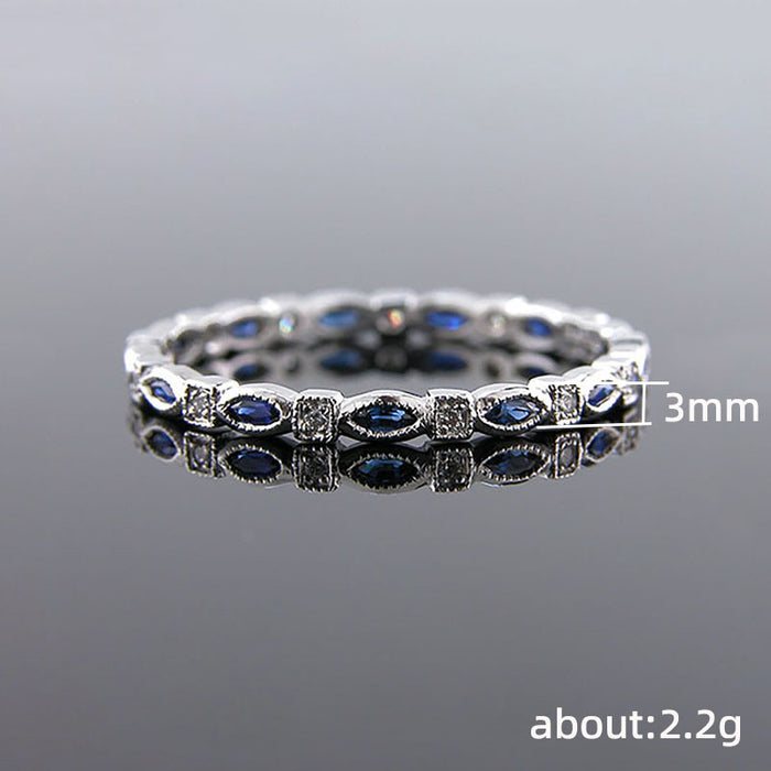 Horse eye zircon simple ring ins trendy thin circle