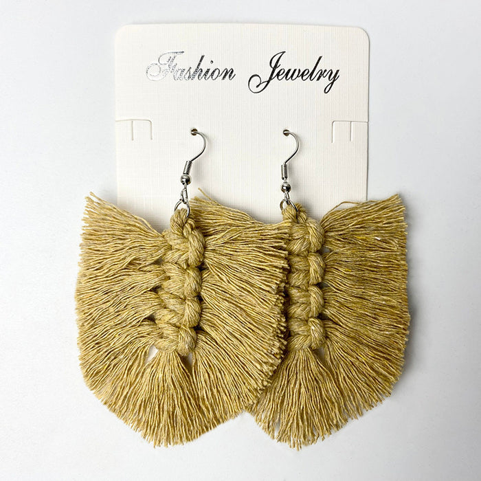 Handwoven Bohemian Tassel Earrings for Simple Ethnic Style