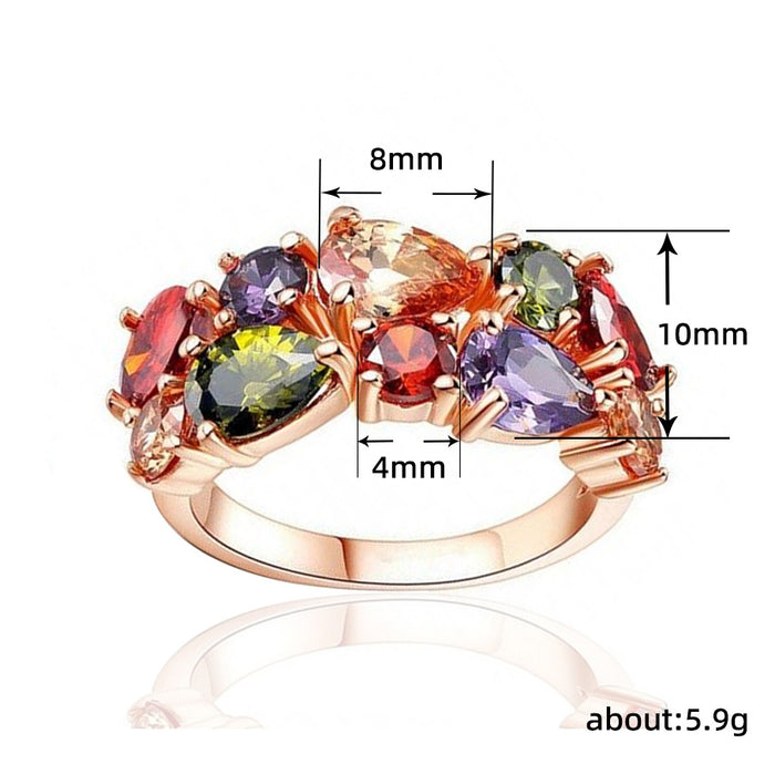 Colored zircon ring Mona Lisa style colored diamond ring