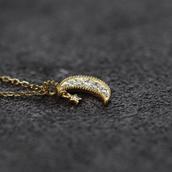 Moon Star Pentagram Pendant Necklace