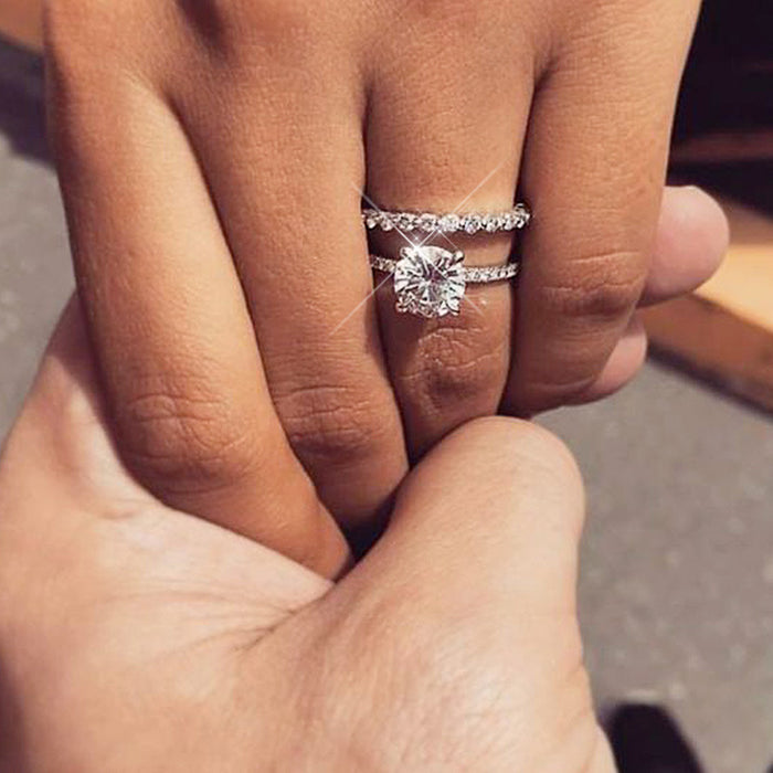 Imitation Moissanite Ring Micro-inlaid Couple Wedding Ring