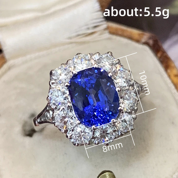 Imitation Royal Sapphire Ring Luxury Wedding Jewelry