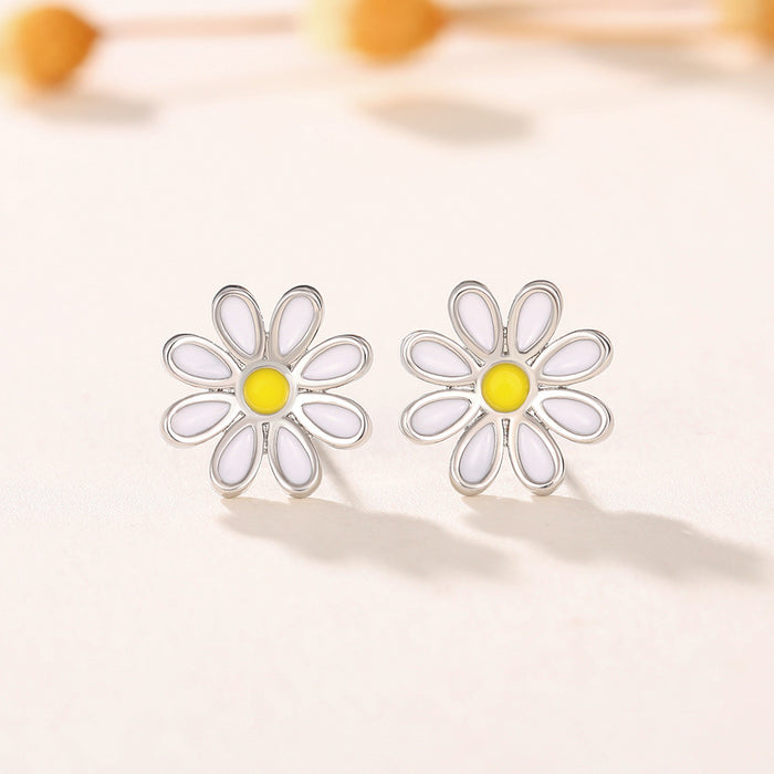 Daisy flower earrings summer personality sunflower ear bone studs