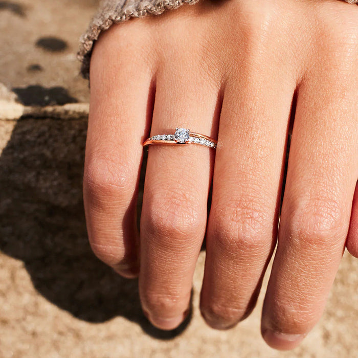 Anillo de luz de flores personalizado de nuevo estilo de lujo