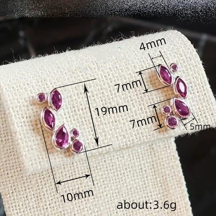 Pendientes de circonita con flores geométricas, pendientes dulces en forma de lágrima