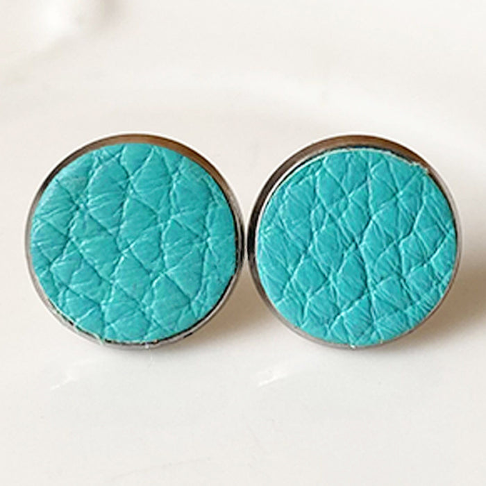 Factory Direct Stainless Steel and Leather Earrings in a Simple Design with Bohemian Texture