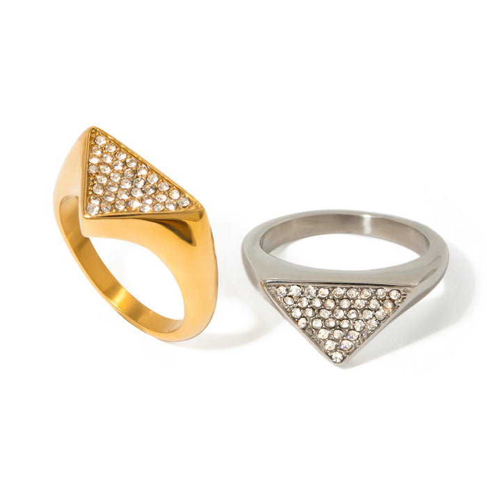 Textured 18K Gold Plated Stainless Steel Ring - Elegant and Fashionable