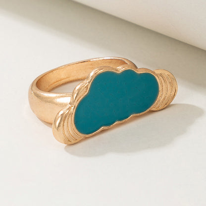 Cartoon geometric blue oil drop cloud creative ring