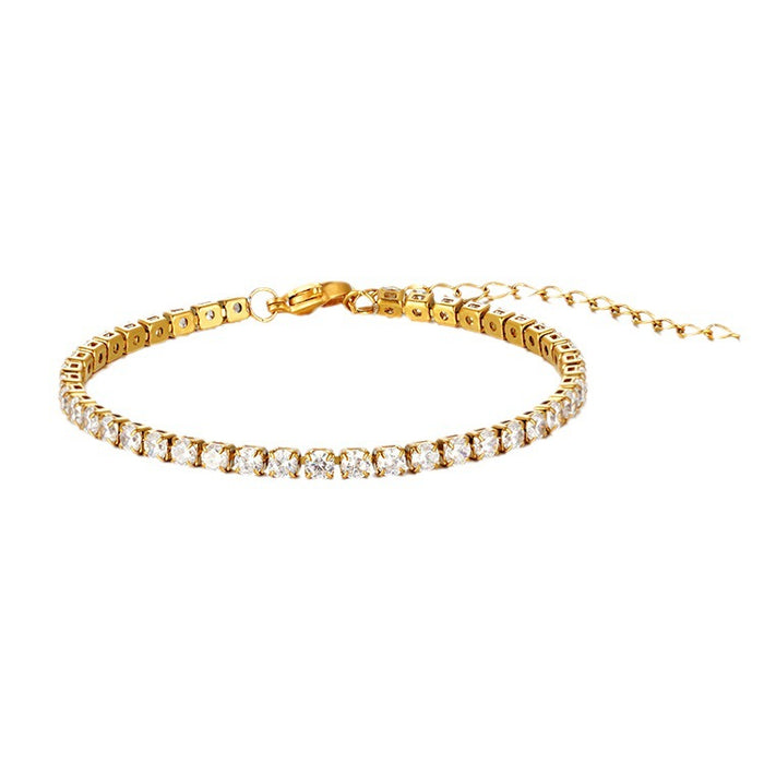 18K Gold Plated Stainless Steel Diamond Zircon Women's Bracelet