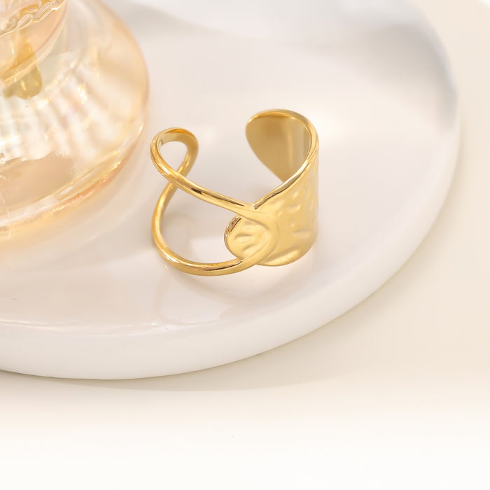 Wholesale 18K real gold, stainless steel, titanium steel irregular openwork rings - wallojewerly 
