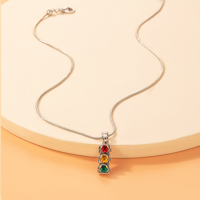 Punk Style Butterfly Necklace - Rhinestone Simple Chain for Women