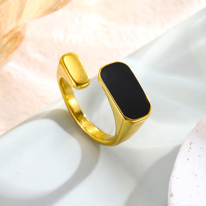 Wholesale white seashell titanium steel open rings