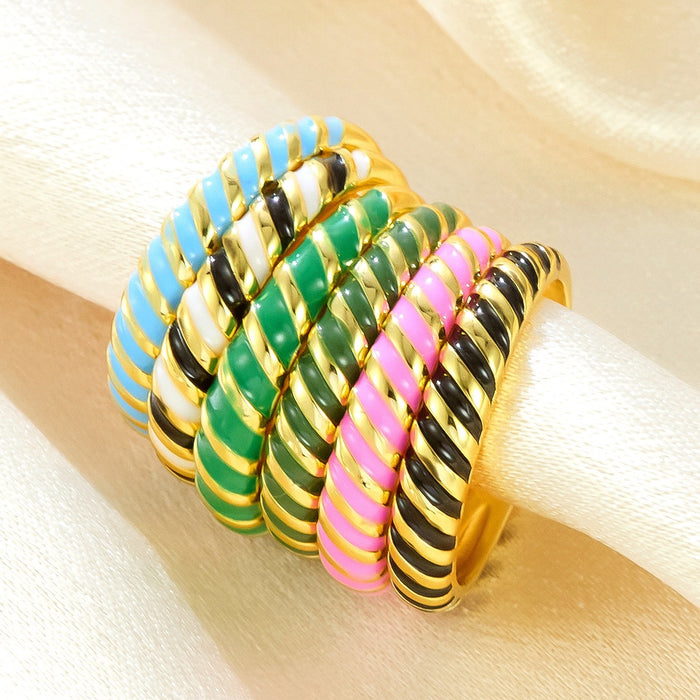 Wholesale drip striped open rings