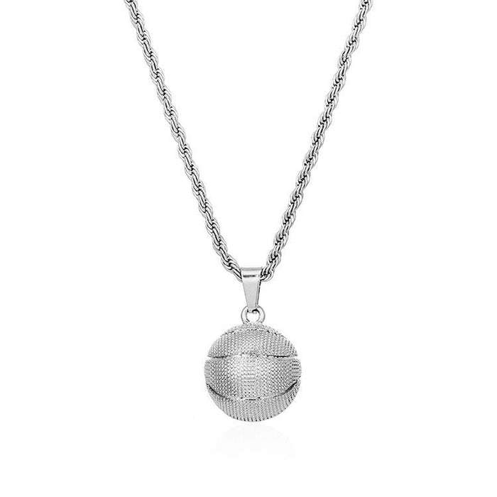 Basketball pendant necklace, trendy sports jewelry for couples