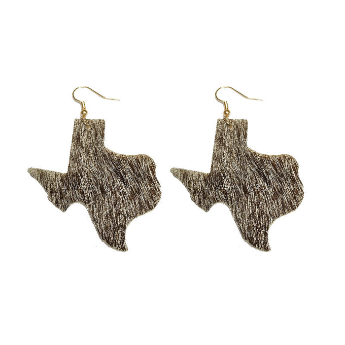 Western Long Hair Leather Earrings with Texas Style Design