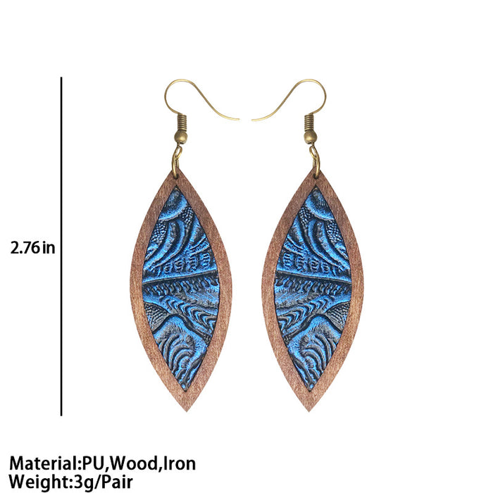 Wooden leaf earrings