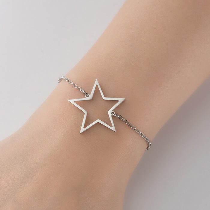 Geometric round five-pointed star bracelet, European and American couple love bracelet ins wholesale