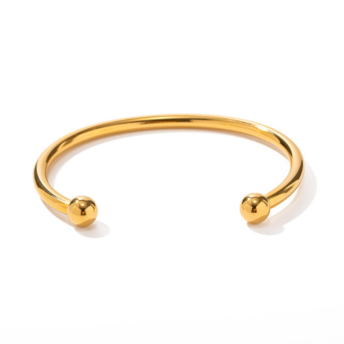 2023 New Trending Design 18K Gold Plated Stainless Steel Ball Open Bracelet - Wholesale Jewelry