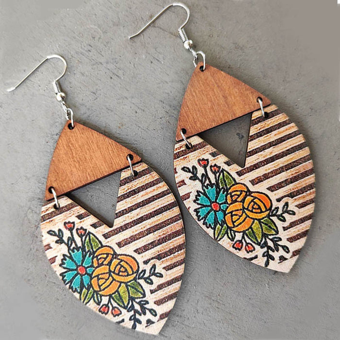 Wooden heart earrings