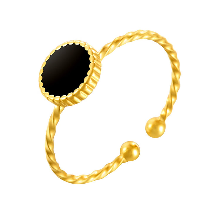 Wholesale 304 stainless steel black and white dripping oil ultra-fine plain ring