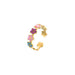 Wholesale stainless steel colorful smiley face and flower open rings - wallojewerly 