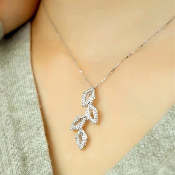 Leaf pendant all-match jewelry retro long necklace for women