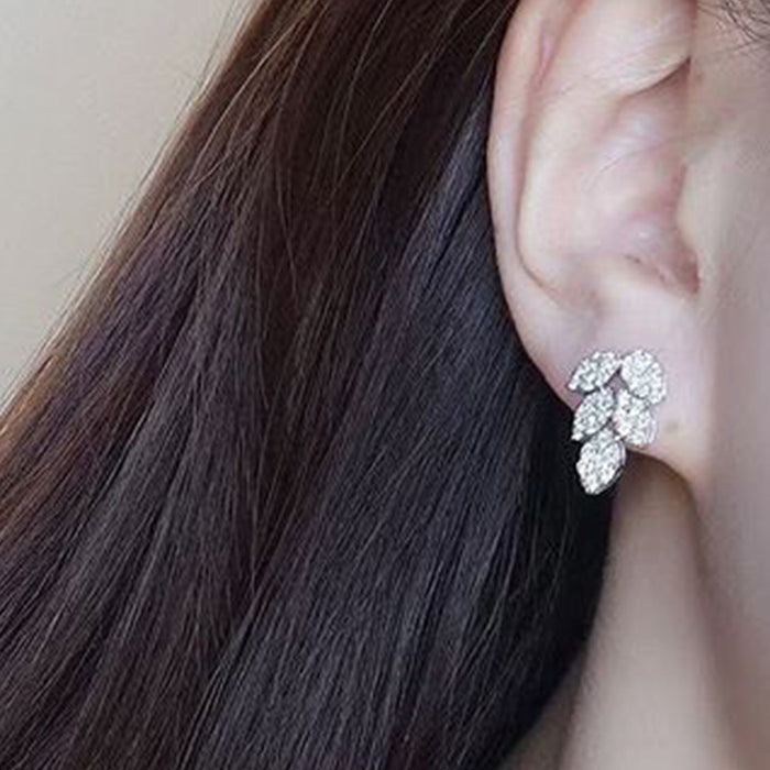 Leaf earrings creative zircon earrings for women