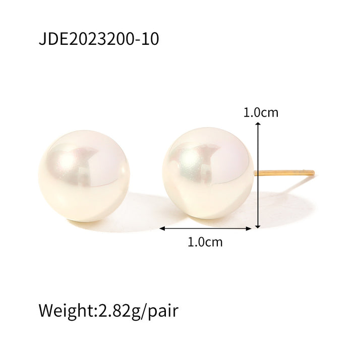 Stainless steel pearl earrings titanium steel earrings