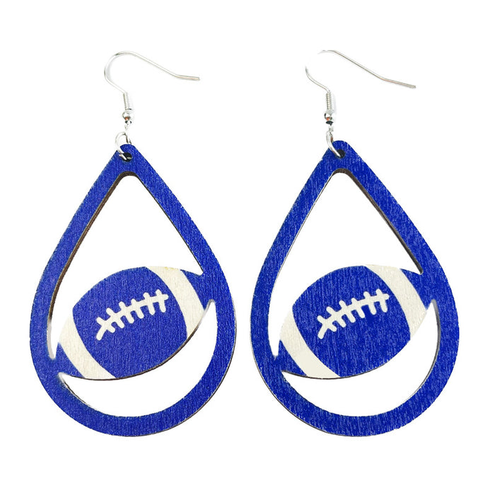 Wooden Rugby Earrings