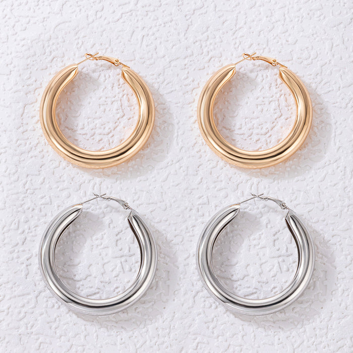 Hoop Earrings Geometric Thick Hoop Earrings