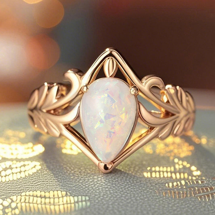 Imitation Opal Exaggerated Palace Wheat Ear Ring for Women