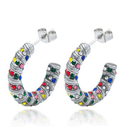 Multi-layer titanium steel earrings trend 18K gold irregular style - wallojewerly 