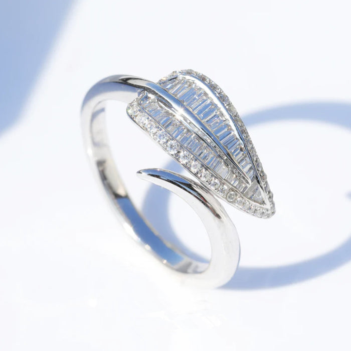 Leaf ring women's cool style light luxury open ring